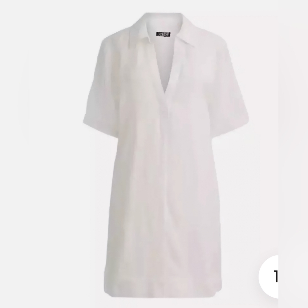 NWT J Crew Popover Linen Dress with Pockets Brand New With Tags